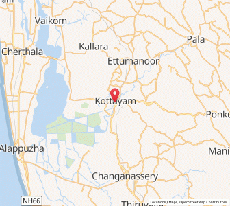 Map of Kottayam, Kerala