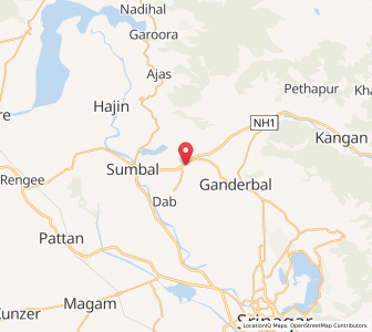 Map of Krahom, Kashmir