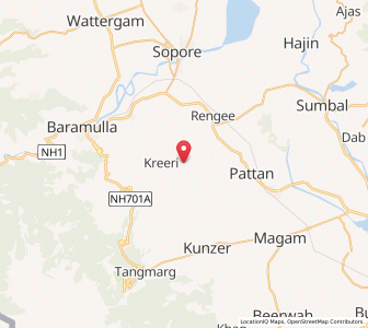Map of Krar, Kashmir