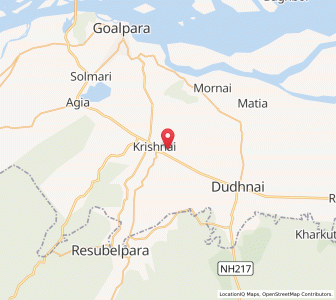 Map of Krishnai, Assam