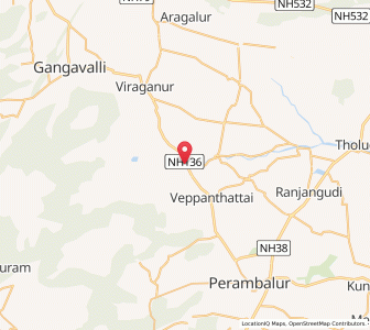 Map of Krishnapuram, Tamil Nadu