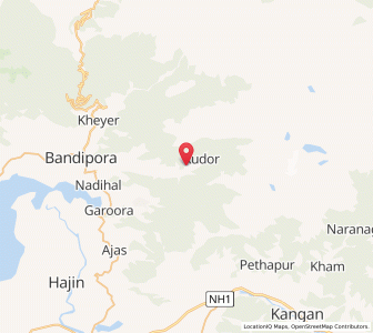 Map of Kudar, Kashmir