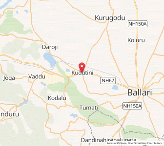 Map of Kudatini, Karnataka