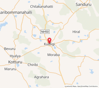Map of Kudligi, Karnataka