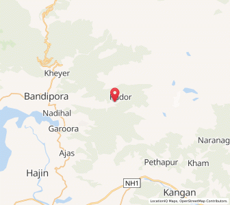 Map of Kudor, Kashmir