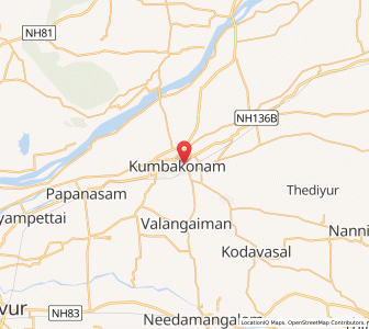 Map of Kumbakonam, Tamil Nadu