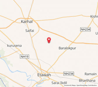 Map of Kumhawar, Uttar Pradesh