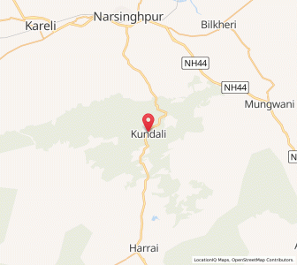 Map of Kundali, Madhya Pradesh