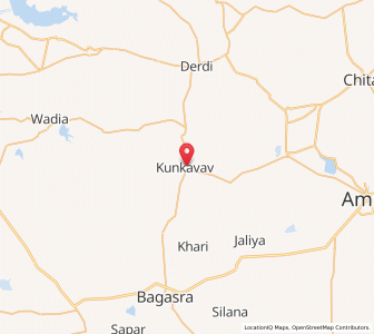 Map of Kunkavav, Gujarat