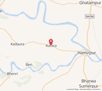 Map of Kurara, Uttar Pradesh