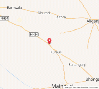 Map of Kurawali, Uttar Pradesh
