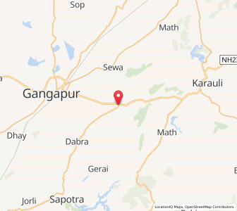 Map of Kurgaon, Rajasthan