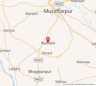 Map of Kurhani, Bihar