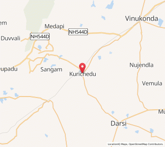 Map of Kurichedu, Andhra Pradesh