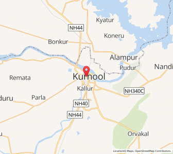 Map of Kurnool, Andhra Pradesh