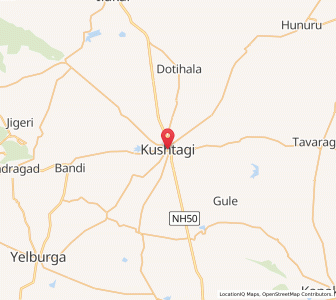 Map of Kushtagi, Karnataka