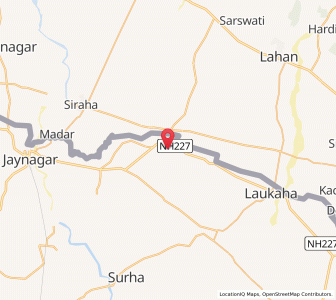 Map of Ladania, Bihar