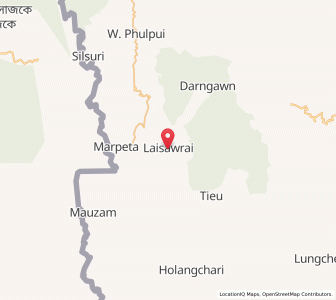 Map of Laisawrai, Mizoram