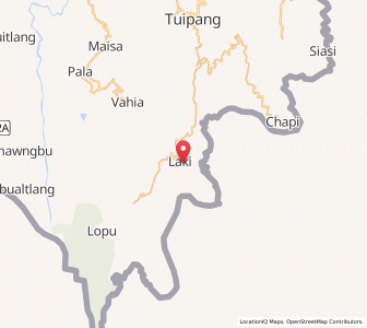 Map of Laki, Mizoram