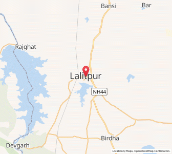 Map of Lalitpur, Uttar Pradesh