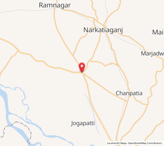 Map of Lauriya Nandangarh, Bihar
