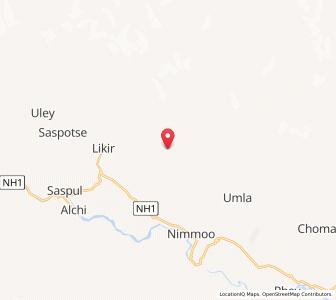 Map of Lazing, Kashmir