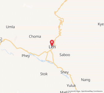 Map of Leh, Kashmir