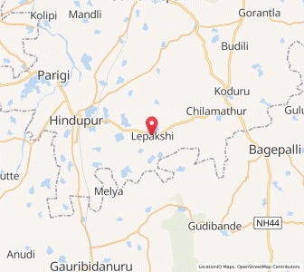 Map of Lepakshi, Andhra Pradesh