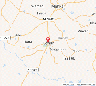 Map of Lonar, Maharashtra