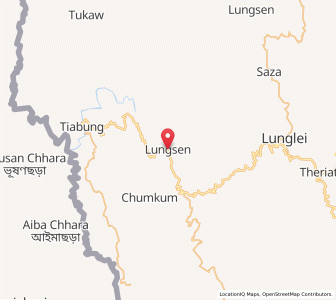 Map of Lungsen, Mizoram