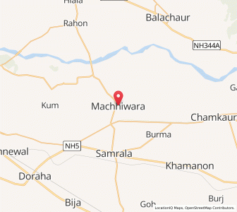 Map of Machhiwara, Punjab