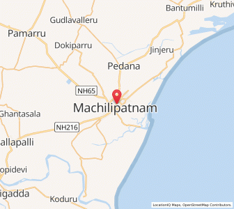 Map of Machilipatnam, Andhra Pradesh