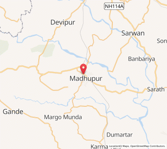 Map of Madhupur, Jharkhand