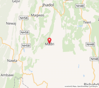 Map of Madri, Rajasthan