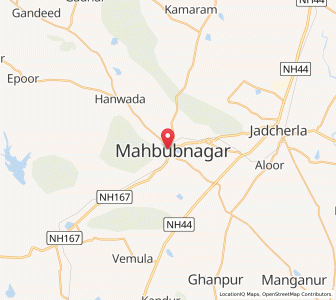 Map of Mahbubnagar, Andhra Pradesh