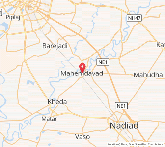 Map of Mahemdavad, Gujarat