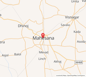Map of Mahesana, Gujarat