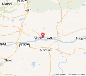 Map of Maheshwar, Madhya Pradesh