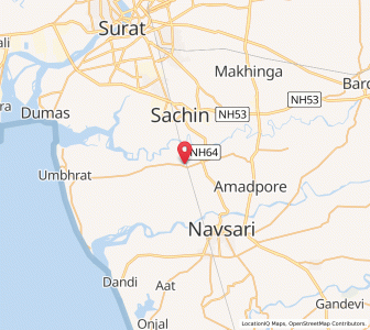 Map of Mahuver, Gujarat