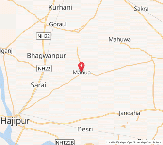 Map of Mahuwa, Bihar