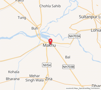 Map of Makhu, Punjab