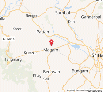 Map of Malamu, Kashmir