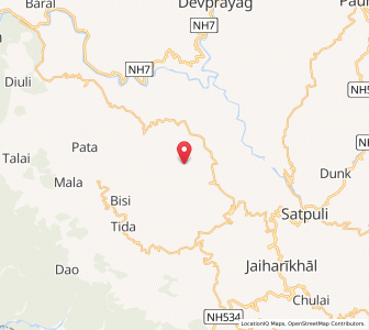Map of Mall, Uttarakhand