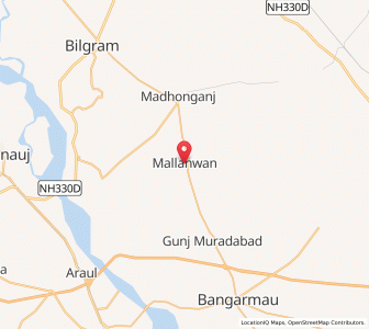 Map of Mallanwan, Uttar Pradesh