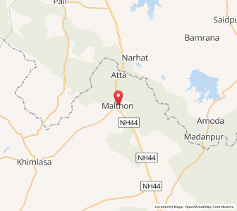 Map of Malthone, Uttar Pradesh