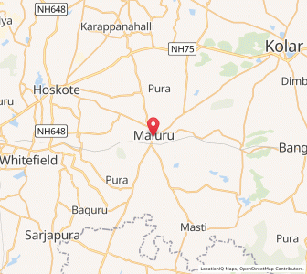 Map of Malur, Karnataka