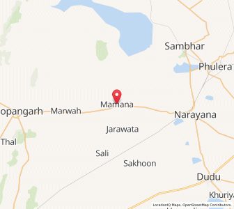 Map of Mamana, Rajasthan