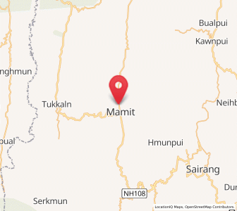 Map of Mamit, Mizoram