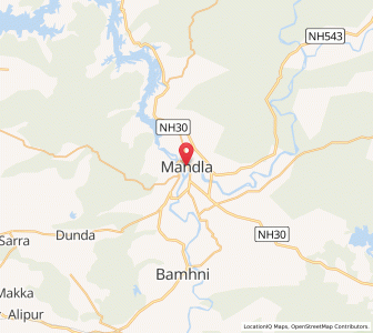 Map of Mandla, Madhya Pradesh