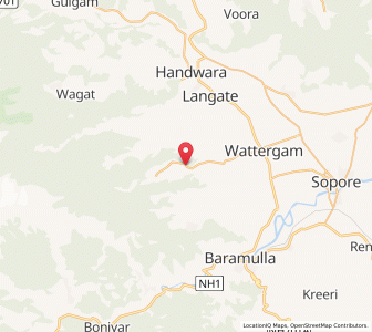 Map of Mandnu Hachhinar, Kashmir